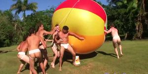 Outdoor twink cocksucking for initiation