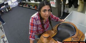 Texas cowgirl gets her asshole reamed at the pawnshop