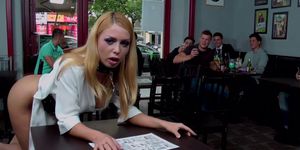 Blonde anal fucked in public bar (Steve Holmes)