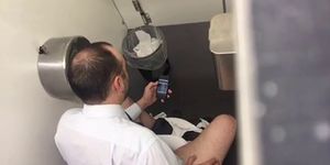 Str8 spy daddy in public toilet part 2