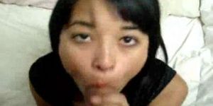 Cute Asian girlfriend POV blowjob