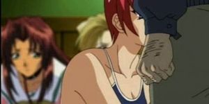 Sexy anime babes licked and fucked in gangbang
