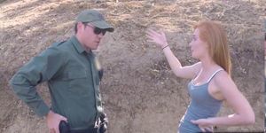 Hot blonde teen Alex Tanner gets caught by the border p