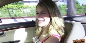 Teen Dixie is picked on the road and gets fucked by per