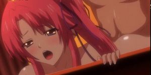 Anime redhead with big boobs