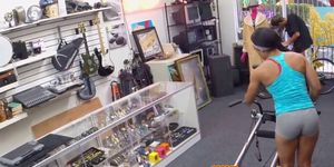 Ebony pawnee fucks for cash at pawnshop