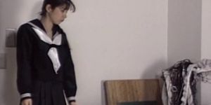 Japanese hot sex scene with brunette schoolgirl