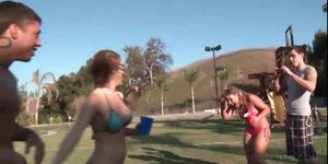 College pool party with hardcore group sex
