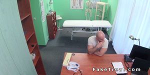 Nurse sucks and fucks baldheaded patient