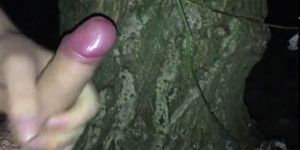 Solo masturbation in the woods