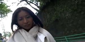 Beautiful wife outdoor fuck at the shrine