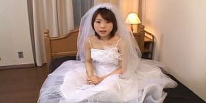 Morimoto Miku is undressed of bride outfit and fucked i