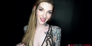 Slim tattooed babe Penny Archer is craving a big cock