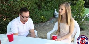 A conniving teen slut Rachel James in a hot outdoor fuc