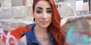 Tattooed italian slut gets her virgin plump bum fuck in