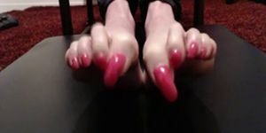 pink long toenails curling