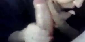 Wife gives blowjob and handjob with happy end