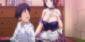 Curvy hentai maid rides