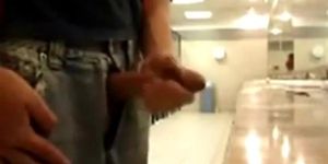 Bigcockflasher - Caught wanking in public restroom