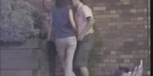 couple get caught fucking outside -spycam