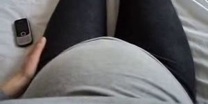 POV Pregnant British Babe Showing off her Belly and Tit