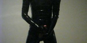 Me jerking in thight shiny latex