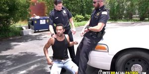Suspect is taken and banged by gay cops against the car