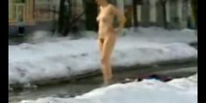 Hot Naked Woman On Street