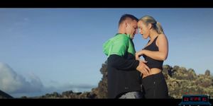 Volcano hiking trip with a Czech blonde leads to sex ou