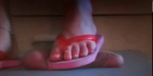 Nurse in Flip flops Giving Footjob