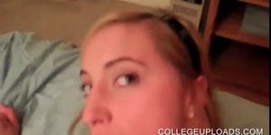 College blonde nailed in her pink tight cunt
