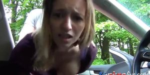German amateur fucked in her car