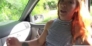 Averi Brooks screwed by her stepdad in the car and at h