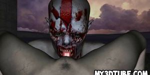 3D zombie honey gets licked and fucked outdoors