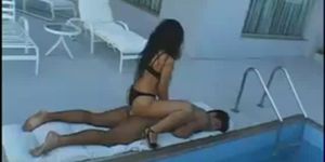 Hot young Brazillian sucks Dick by the Pool