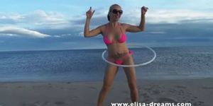 Nasty blonde slut on the beach