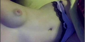 Amateur teen teasing on webcam - very sexy perfect tits