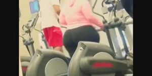 White BBW Pear with a HUGE Fat Culo at the gym