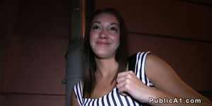 Young Hungarian babe bangs in public