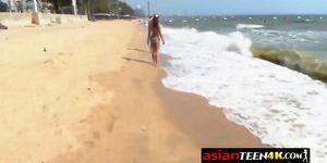 Tourist is fucking with two horny Asian teens during hi