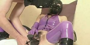 Slave slut fucked with a gigantic inflatable dildo