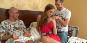 Ambitious russian brunette sweetheart prepares for blow
