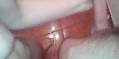 Handjob in Bathroom