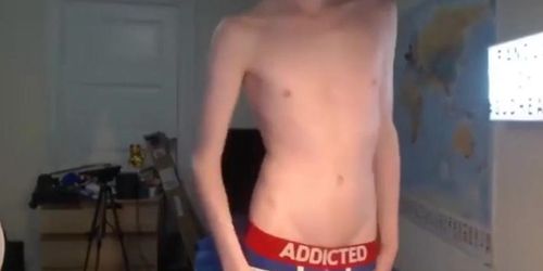 Uncircumcised redhead in undies