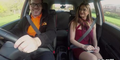 Student driver publicly blows instructor during kinky l