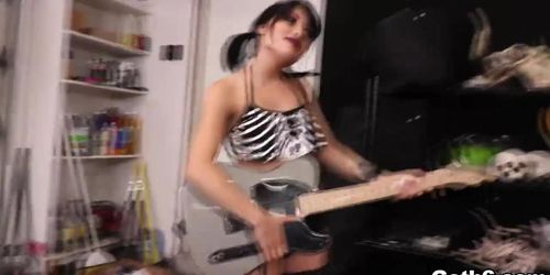 Goth Rina escalated into the rockstar sex fantasy she a