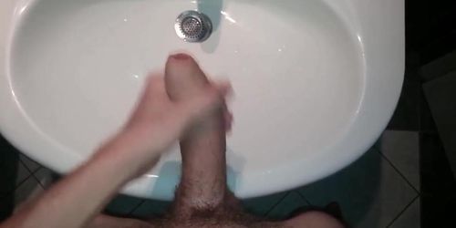 Big fat white cock cumshot