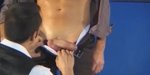 Sexy gay dude fucks like pro