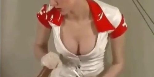 Sexy nurse takes sperm sample