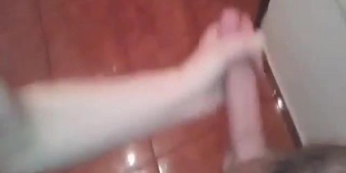 Handjob in Bathroom